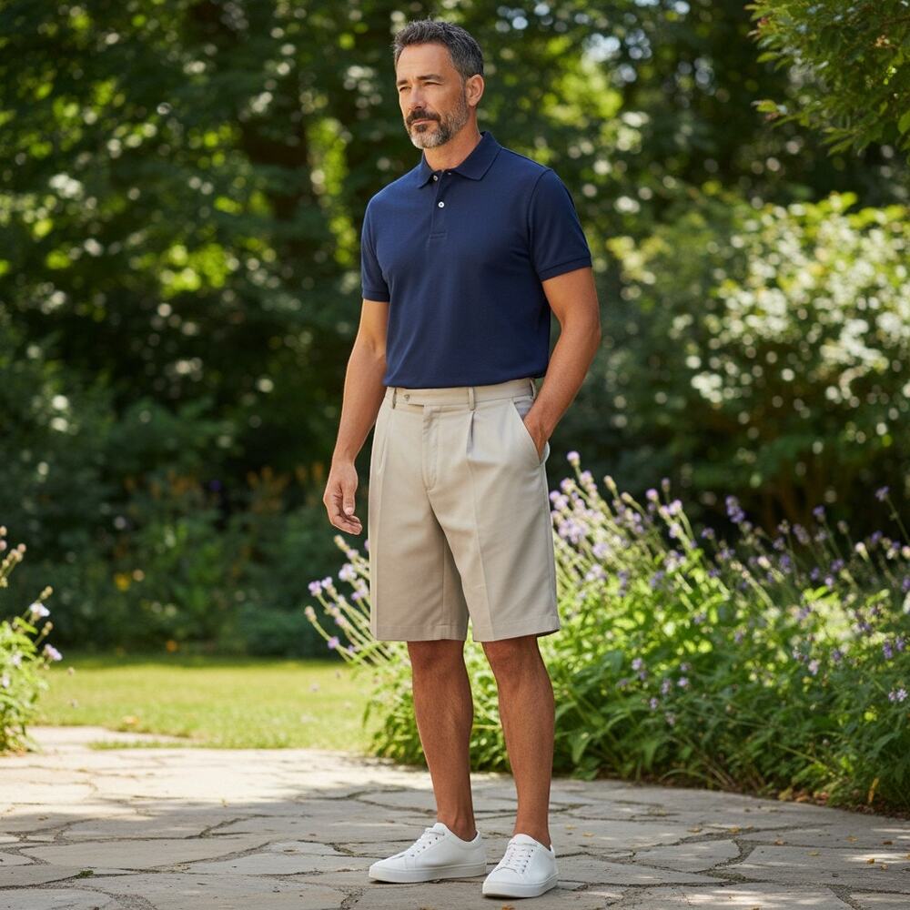 Walter Hagen Golf Shorts Beige Pleated Performance Mens 32